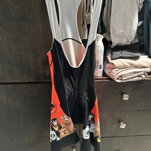 men's cycling bib.     Voler, men's Lrg.  Black, orange with bears